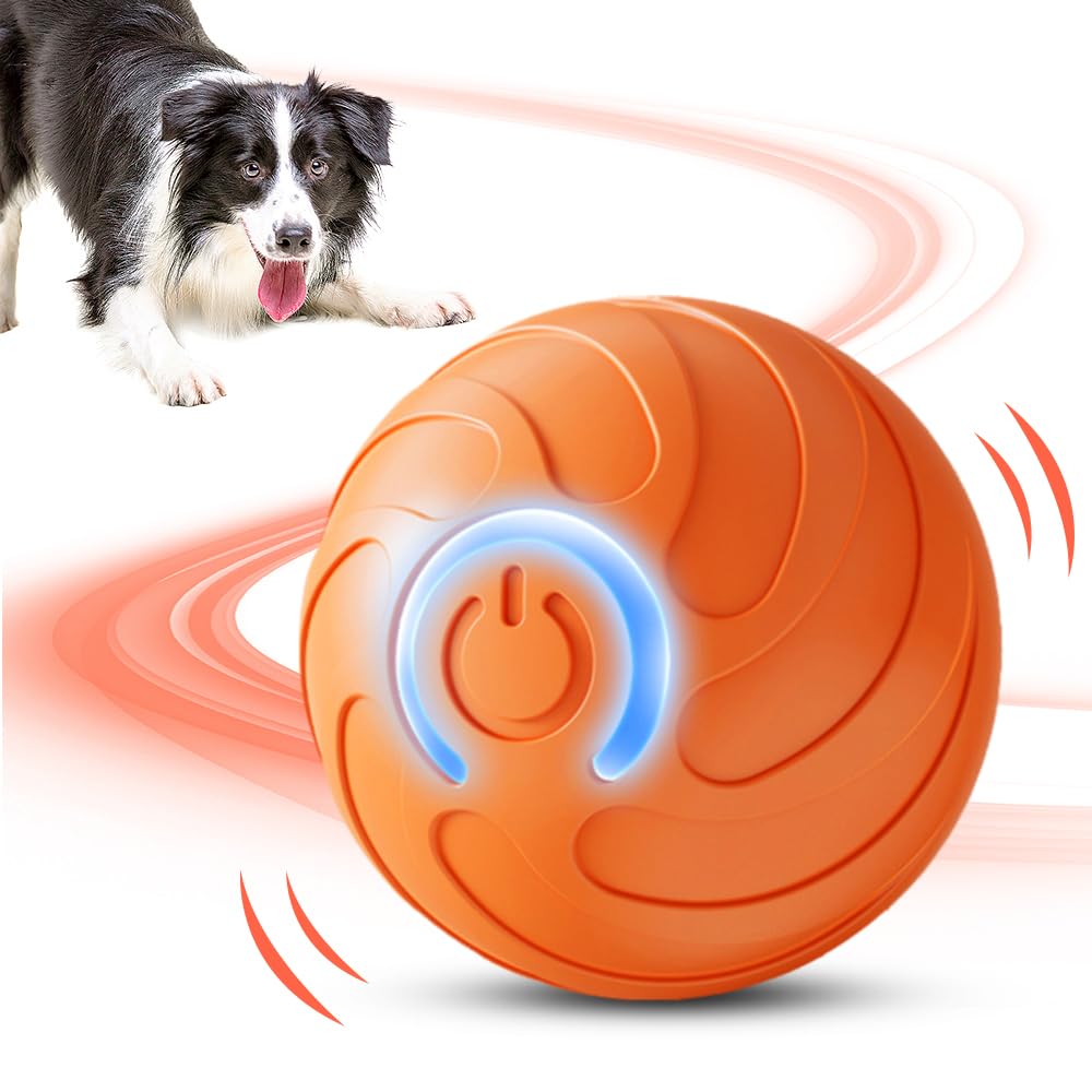 Upgraded Interactive Dog Ball, 2025 New Activated Automatic Rolling Balls for Dogs, Self Moving Vibrating Smart Jumping Bouncing and Rotating Pets Toy to Keep Them Busy (New -Blue)