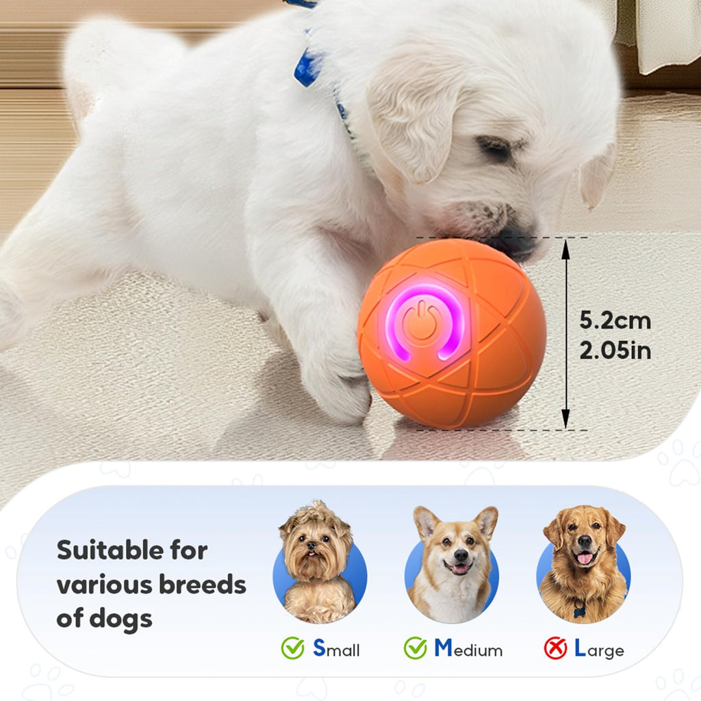 Upgraded Interactive Dog Ball, 2025 New Activated Automatic Rolling Balls for Dogs, Self Moving Vibrating Smart Jumping Bouncing and Rotating Pets Toy to Keep Them Busy (New -Blue)